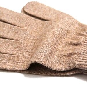 Woman's Beige Knit Gloves